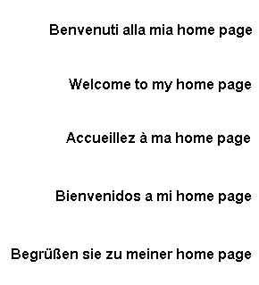 Benvenuti, Welcome
